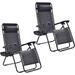 Set of 2 PC Folding Lounge Chair Outdoor Recliner Chairs with Cup Holder Perfect for Beach and Pati
