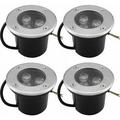 4 PACK 3W IP65 Outdoor Recessed LED Spotlight 270 Lumens Round Led Terrace Downlight Outdoor Garden Lighting Lamp for Garden Path Yard Garage Warm White |FOR