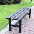 Aluminum Outdoor Patio Bench Black 59.1 x 14.2X 15.7 inches Light Weight High Load-Bearing Outdoor Bench for Park Garden Patio and Lounge