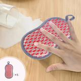 Fanshiluo 5 Packs Multi-Purpose Steel Wire Dish Cloth Wire Mesh Knit Cleaning Cloth Wire Dishwashing Rags For Dishs Sinks Counters Easy Rinsing Cleaning Mat