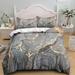 Gold Metallic Marble Comforter Cover Set Twin Full Queen King Size 3 Piece Bed in a Bag Foil Print Glitter White Comforter Cover and Pillowcases Set All Season Soft Microfiber Complete Bedding Sets