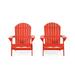 Christopher Knight Home Hanlee Outdoor Rustic Acacia Wood Folding Adirondack Chair (Set of 2) by Red 2