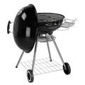 SYTHERS 28 Portable Charcoal Grill with Wheels & Storage Holder & Thermometer Heavy Duty Round Barbecue Kettle Grill for Outdoor Cooking Barbecue Camping BBQ