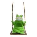 Statue Frogs Aesthetic Craft Frog Swing Frog Figurine Planter Frog Pendant Outdoor The Swing Resin