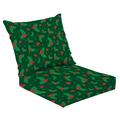 2 Piece Indoor/Outdoor Cushion Set Seamless pattern mistletoe a dark green background Holy berry Casual Conversation Cushions & Lounge Relaxation Pillows for Patio Dining Room Office Seating