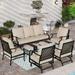 VALLEY Patio Furniture Set 4 PCS Outdoor Conversation Set Metal Sofa Set with Thick Upgrade Cushion and Coffee Table Beige\u2026