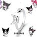 Finger Rings Hello Kity Ring Sanrio for Women Anime Figure Melody Kuromi Kawaii Middle Gifts for Girls Women Adjustable Kids kuromi-A