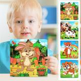 HTHJSCO Wooden Jigsaw-Puzzles Set For Kids Age 3-5 Year Old 20 Piece Animals Colorful Wooden Puzzles For Toddler Children Learning Educational Puzzles Toys (4 Puzzles)