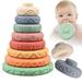 8 Pcs Stacking Rings .. Soft Toys for Babies .. 6 Months and up .. Old Girls Boys - .. Toddlers Sensory Educational Montessori .. Baby Blocks - Developmental .. Teething Learning Stacker