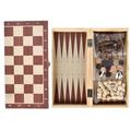 Nebublu Chess Wooden Chess 3 In 1 Chess Checkers Set In 1 Wooden Set Portable Wooden Checkers Set Portable