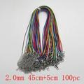 Fashion Good Black Wax Leather Cord Necklace Rope Lobster Clasp Chain charm Jewelry Accessories 100pc 1.5mm 2.0mm 45cm 60cm 70cm mix 2.0MM 45cm 100pc