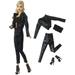 Fashion Leather Jacket Trousers Boots Outfits for Barbie Blyth 1/6 30cm MH CD FR SD Kurhn BJD Doll Clothes Accessories P011