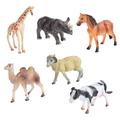 6 Pcs Ornament Animal Figures Realistic Farm Animals Toys Wild Statue Soft Rubber Large Child