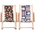 Doll House Beach Chair Household Chaise Lounge Home Decorations Miniature Model 2 Pcs