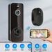 Smart Wireless Doorbell Camera With Rechargeable Batteries 2-Way Audio AI Human Detection PIR Motion Detector 2.4G WiFi HD Live Image Night Vision Instant Alerts Cloud Storage & Chime - Home S