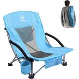 Backpack Low Seat Beach Chairs Folding Chair Portable Camping Chair with Cup Holder Cooler Pocket Mesh Backpacking Chair for Outdoor Camping BBQ Beach Travel Picnic Hiking Fishing