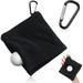 Golf Towel Black Microfiber Golf Ball Towel with Clip 5.51 x 5.51 Inches Wet and Dry Golf Towels for Golf Bags Golf Course Exercise Yoga Camping Gym