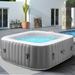 73 Inflatable Hot Tub Outdoor Hot Tub for 6 Person Indoor Home Spa with Hidden Machine 130 Massage Jets Lockable Cover Storage Bag Mat Max 104â„‰ 910L Capacity