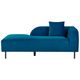 Chaiselongue Marineblau Samtstoff Rechtsseitig mit Kissen Modernes Design Retro Stil Relaxliege für Wohnzimmer Schlafzimmer Indoor
