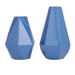 CosmoLiving by Cosmopolitan 12 10 H Geometric Blue Metal Vase Set of 2