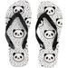 Hyjoy Flip Flops Cute Pandas Animal Black White Slippers Sandals for Women Men Boy Girl Kid Beach Summer Yoga Mat Slipper