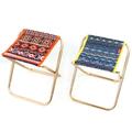 Outdoor Mini Portable Folding Stool Beach Chair Aluminum Alloy Camping Oxford Cloth Chair with Storage Bag(Ocean)