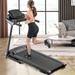Folding Middle Treadmill for Home 2.5HP Electric Motorized Running Machine with 10MPH Speed Large Running Surface 12 Programs Speakers Incline LCD and Pulse Monitor for Running Walking