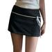 Womens Tennis Skirt Playful And Teenage Basic Strap Splicing Low Waisted Skirt With Hip Wrap And Versatile Short Skirt Sweatshirt Skirt