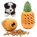 Youngever Pineapple Dog Treat Toys for Pet Teeth Cleaning Chewing Fetching Tough Toy for Aggressive Chewers Treat Food Dispensing Toys (Small 4.3 inch)