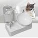 Dog Cat Bowls - 15 Degree Tilt 3-in-1 Water Feeder Bowls Cat Double Food Bowls with Automatic Water Bottle Bowl Set Whisker Friendly Wet and Dry Cat Elevated Feeding Dishes for Small Cat and Puppy