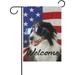 Hyjoy Beautiful Border Collie American Flag Garden Flag 12 x 18 Inch Vertical Double Sided Welcome Yard Garden Flag Seasonal Holiday Outdoor Decorative Flag for Patio Lawn Home Decor Farmhouse Party