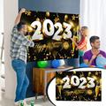 COFEST Happy New Year Party Decoration Suppliesï¼Œ Extra Large Fabric Happy New Year Banner for New Year Year Party Decorationï¼Œ New Year Bannerï¼Œ 70.86 X 45.27 Inches Multicolor