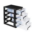 4 Drawer Desktop Organizer Small Storage Drawers Locker Transparent Box Makeup Cosmetic Boxes Type Container Office