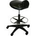 Large Deluxe Air-Lift Saddle Stool with Adjustable Footrest