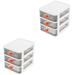 2 Pc Storage Cabinet Desk Organizer Small Outdoor with Drawer Box Mini Cosmetic Make up White Pp Office