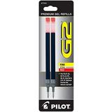 PILOT G2 Gel Ink .. Refills For Rolling Ball .. Pens Fine Point Red .. Ink 2-Pack (77242)