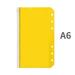 A5/A6 Binder Pockets PVC Binder Loose Leaf Bag Colorful Zipper Folders For 6-Ring Notebook Binder Pouch Document Filing Bags A6-Yellow