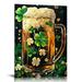 COMIO St Patrick s Day Wall Art Canvas Painting happy St patricks day Shamrock Beer Poster Wall Decorations Modern Art Home Decor Abstract Art Paintings Gifts for Living Room Kitchen