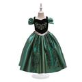 Frozen Fairytale Princess Anna Flower Girl Dress Theme Party Costume Tulle Dresses Girls' Movie Cosplay Cosplay Halloween Green Halloween Carnival Masquerade Dress