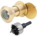 Door Viewer Peephole Solid Brass 220-degree Peephole with 1-1/10 (28mm) Drill Bit for 1-21/32 to 2-1/8 Doors Peephole with Heavy Duty Privacy Cover Satin Gold Finish