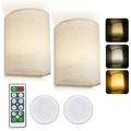 Neoglint Wall lamp set Fabric Shade Wall HUIOP Wall Lamp Fabric Shade 3 Color Wall Lamp Wall Remote Bedroom Room Dimmable Wall Sconces Wall Decor Set 2 Bedroom Hallway(2 Ashn Wall Decor Set