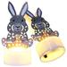 Rabbit Light Desk Lamp LED Plastic Astetic Room Decor Table Top Child Night 2 Pcs