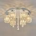 Semi Flush Mount Ceiling Light 6-Light Close to Ceiling Light Fixtures Chrome Crystal Modern Light Fixture for Kitchen Entryway Bedroom Bathroom Foyer Flush Mount Ceiling Light