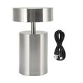 LED Table Lamp 3 Levels Electroplating USB Charging LED Night Light Desktop Decoration Table Lamp for Bar Hotel Restaurant Silver