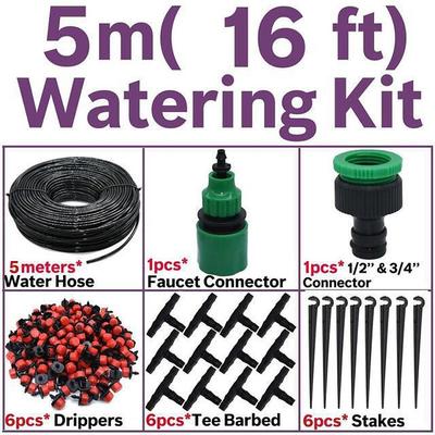 Drip Emitters, 1 Set Automatic Micro Drip Irrigation Watering System Kit Hose Home Garden amp; Adjustable Drippers Greenhouses Potted Grows
