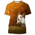 Animal Dog Jack Russell Terrier T-shirt Anime Graphic T-shirt For Couple's Men's Women's Adults' 3D Print Casual Daily