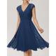 Women's Casual Dress Swing Dress A Line Dress Mini Dress Knot Front Holiday Cocktail Party Date Elegant Streetwear V Neck Sleeveless Regular Fit Blue Color S M L XL XXL Size