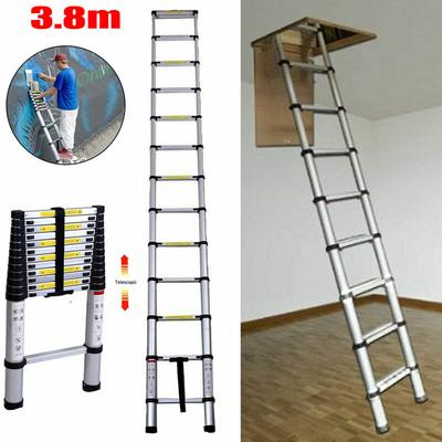 Dayplus - Teleskopleiter Ausziehleiter Aluleiter Stehleiter Klappleiter Anti-Rutsch 3.8m Image