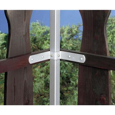 Alberts - Befestigungslasche 11,9 cm für Universalpfosten 3x3 feuerverzinkt Metallzäune & Drahtzäune Image