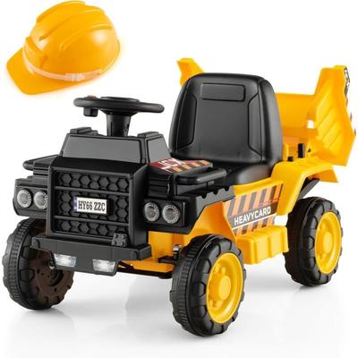 6V Kinder Muldenkipper mit Schutzhelm, Kinder Elektro lkw bis zu 2,5km/h, Aufsitz Kipplader für Image